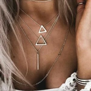 Boho Geometric Layered Necklace